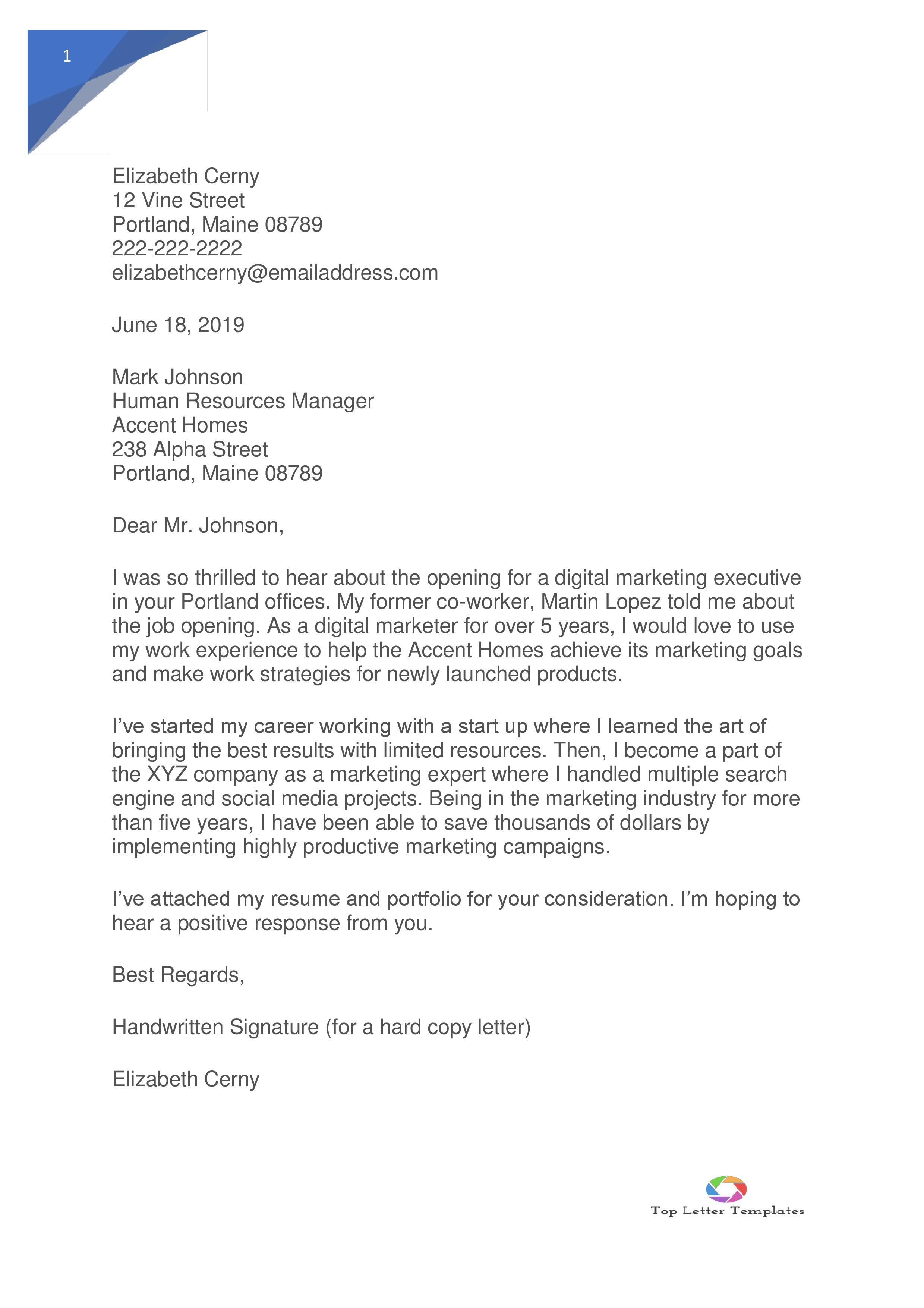 Examples of Application Letters for Employment - Top Letter Templates