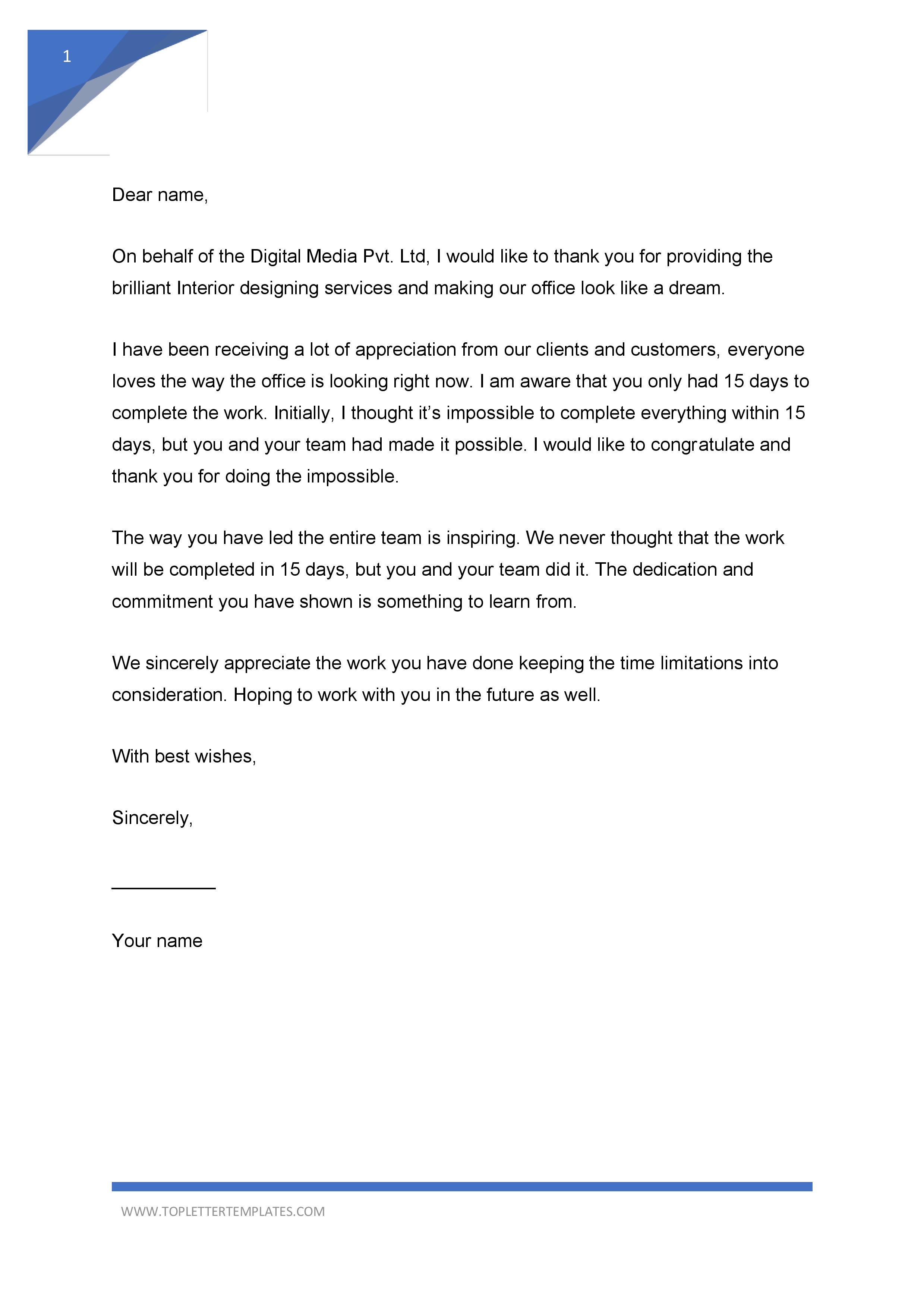 Appreciation Letter for Good Service - PDF, Word - Top Letter Templates