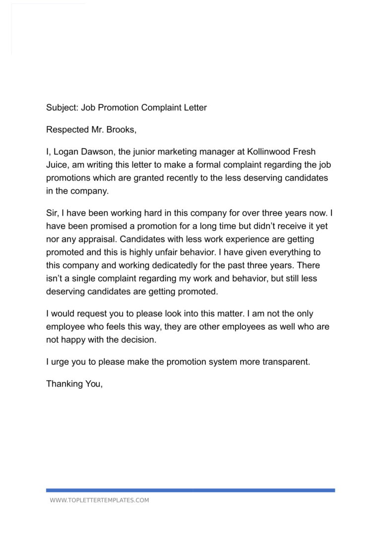 letter-of-complaint-to-employer-unfair-treatment-top-letter-templates