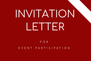 Invitation Letter for Event Participation - Doc, PDF, Template